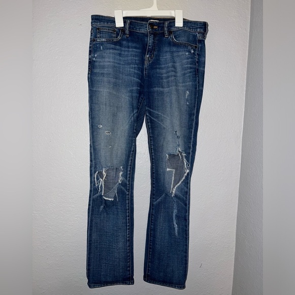 J Crew Distressed Straight Jeans - Picture 1 of 7